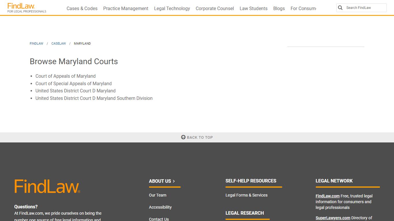 MD Court Cases: Find MD Opinions at FindLaw