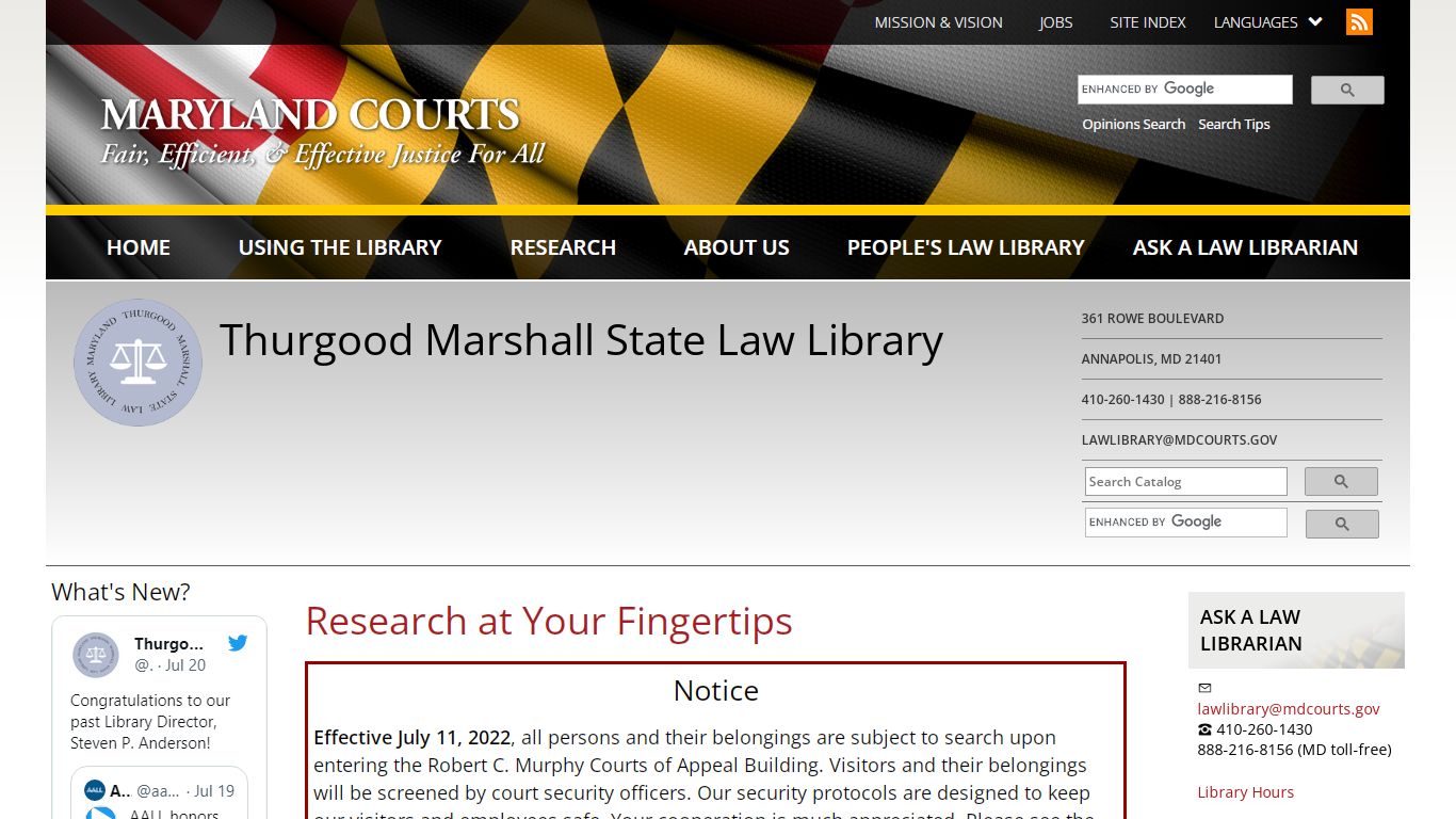 Research at Your Fingertips | Maryland Courts